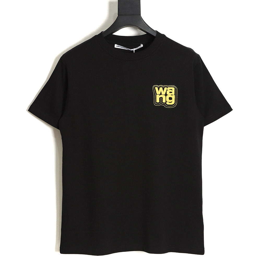 Alexander Wang 23ss embroidered letter logo short sleeve TSK1