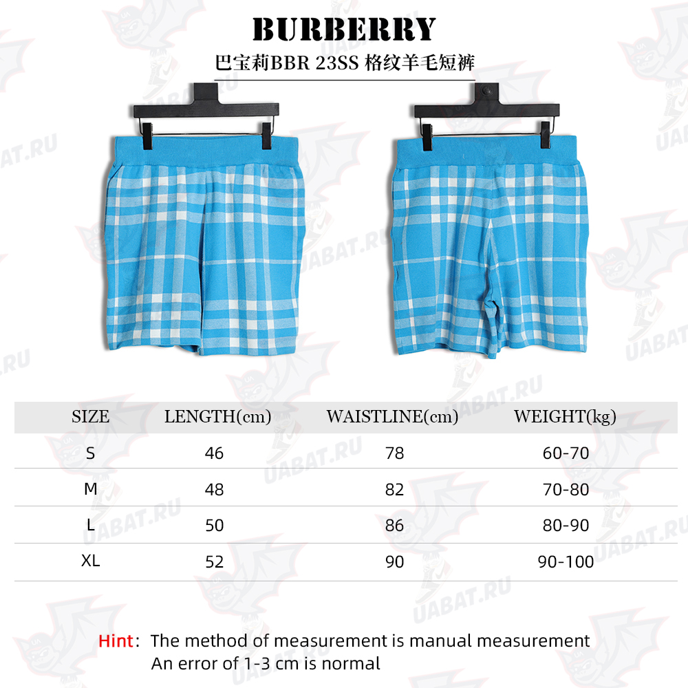 Burberry BBR 23SS Check Wool Shorts