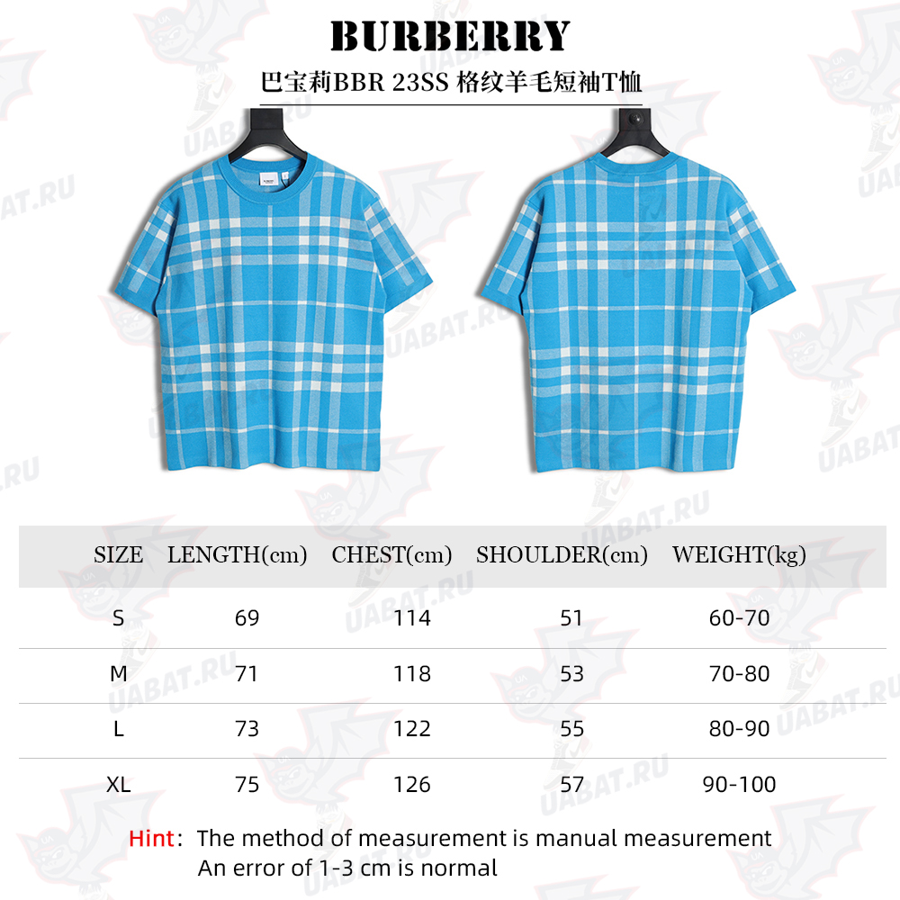 Burberry BBR 23SS Check Wool Short Sleeve T-Shirt