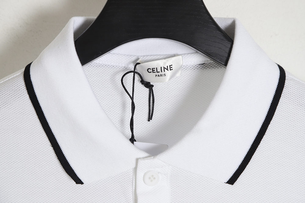 CELINE CE 23SS chest embroidered short-sleeved polo shirt