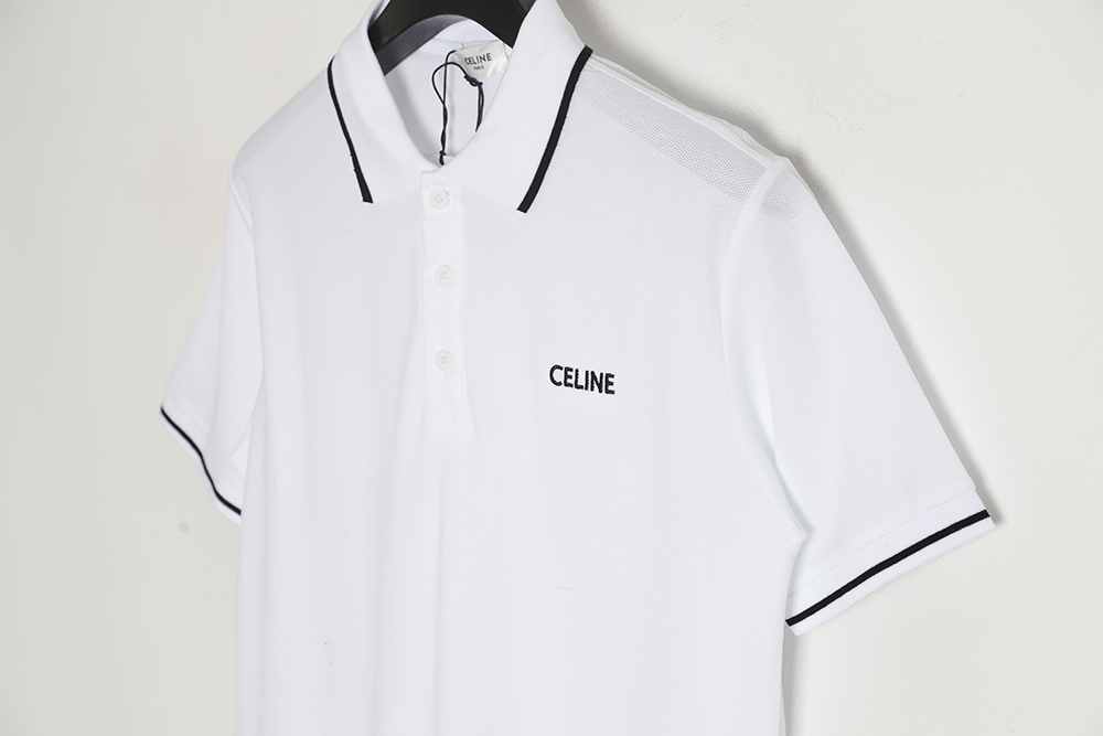 CELINE CE 23SS chest embroidered short-sleeved polo shirt