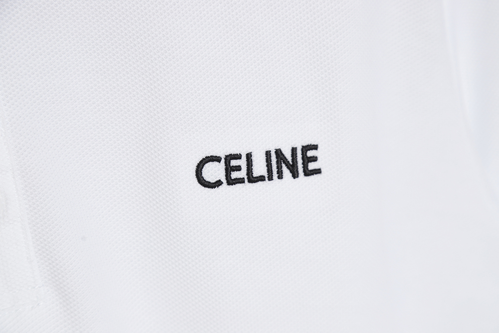 CELINE CE 23SS chest embroidered short-sleeved polo shirt