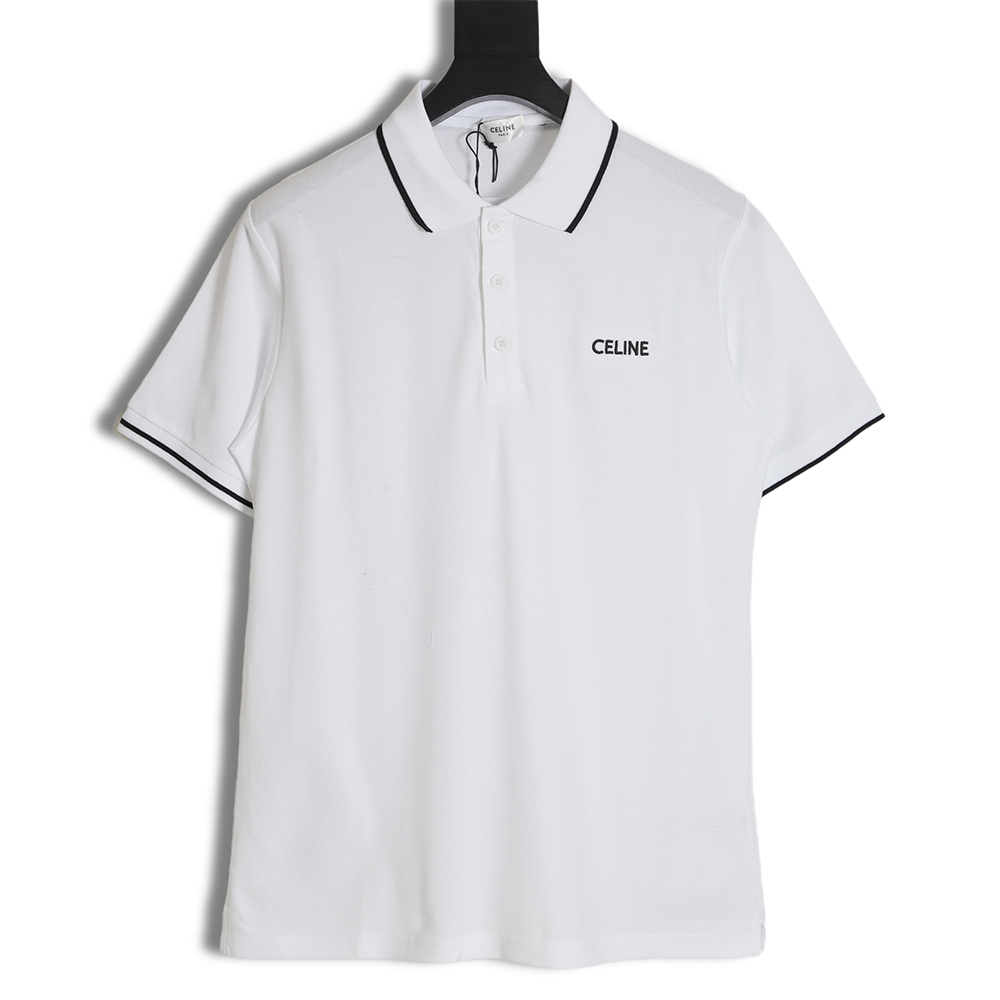 CELINE CE 23SS chest embroidered short-sleeved polo shirt
