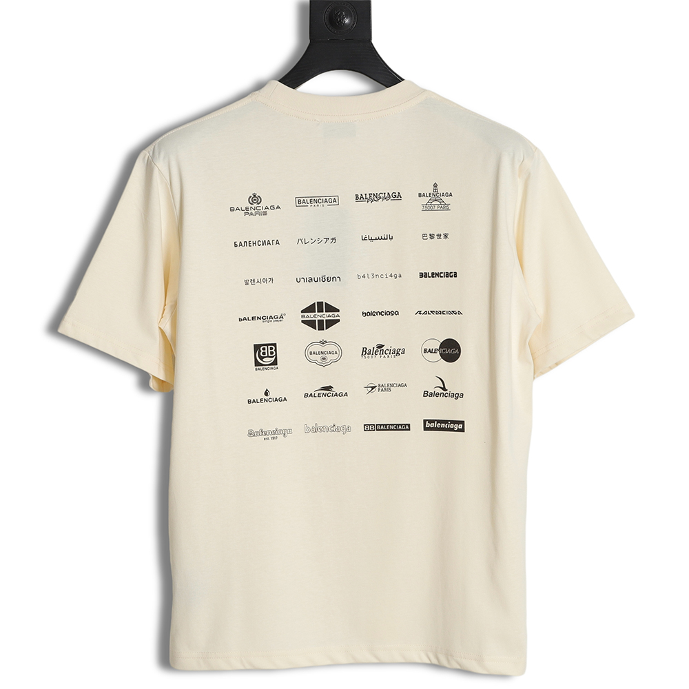 Balenciaga Balenciaga 23SS full print Logo full standard short-sleeved T-shirt