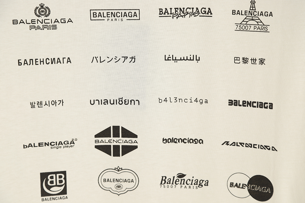 Balenciaga Balenciaga 23SS full print Logo full standard short-sleeved T-shirt