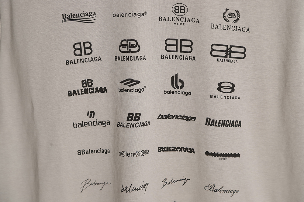 Balenciaga Balenciaga 23SS full print Logo full standard short-sleeved T-shirt TSK1