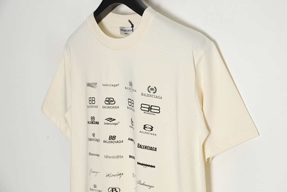 Balenciaga Balenciaga 23SS full print Logo full standard short-sleeved T-shirt