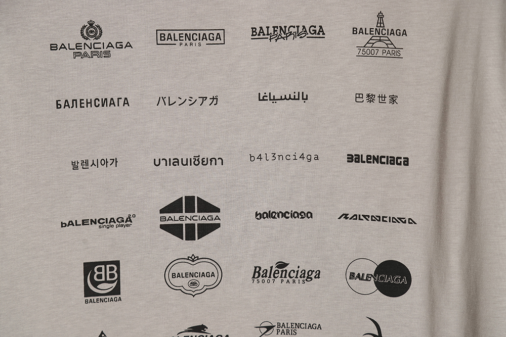 Balenciaga Balenciaga 23SS full print Logo full standard short-sleeved T-shirt TSK1