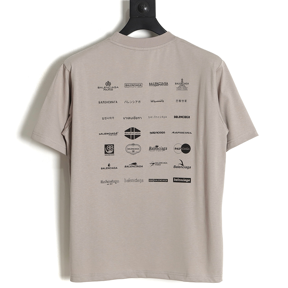 Balenciaga Balenciaga 23SS full print Logo full standard short-sleeved T-shirt TSK1