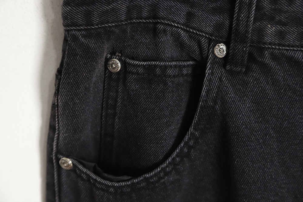Chrome Hearts Classic Leather Label Cross Denim Trousers