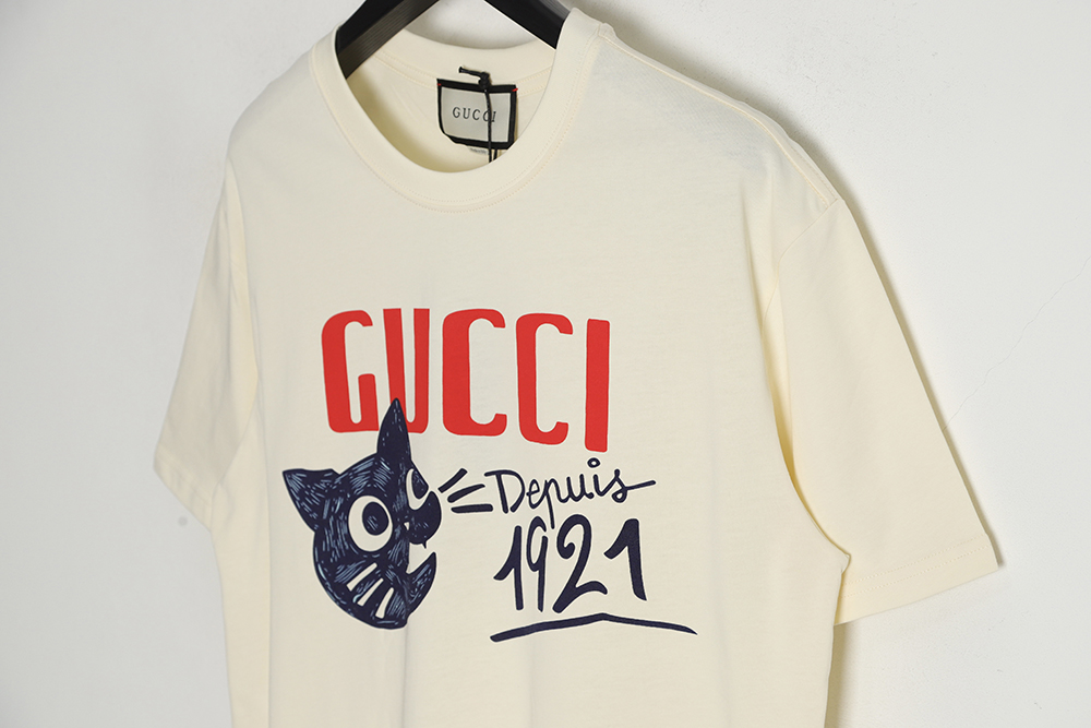 Gucci Gucci New 1921 Anniversary Cat Logo T-Shirt