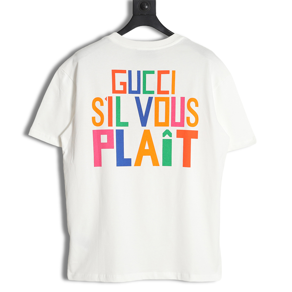 Gucci Gucci new front and rear colorful letters T-shirt