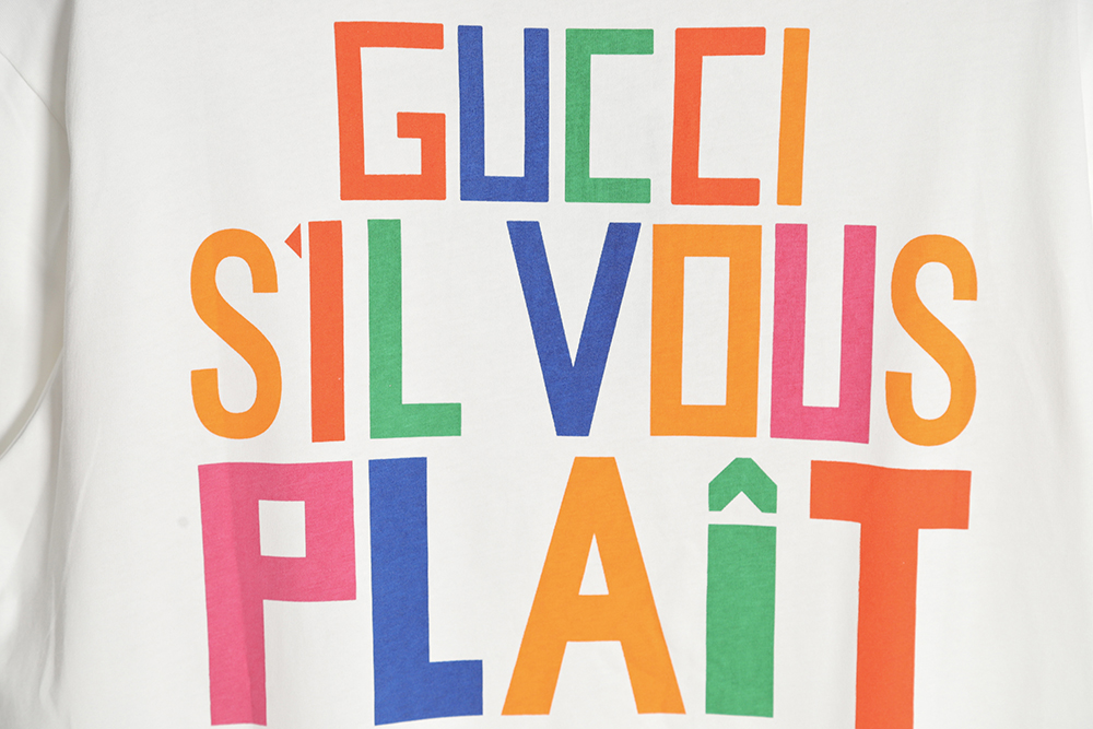 Gucci Gucci new front and rear colorful letters T-shirt