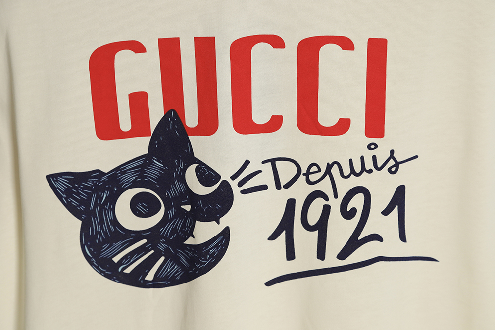 Gucci Gucci New 1921 Anniversary Cat Logo T-Shirt