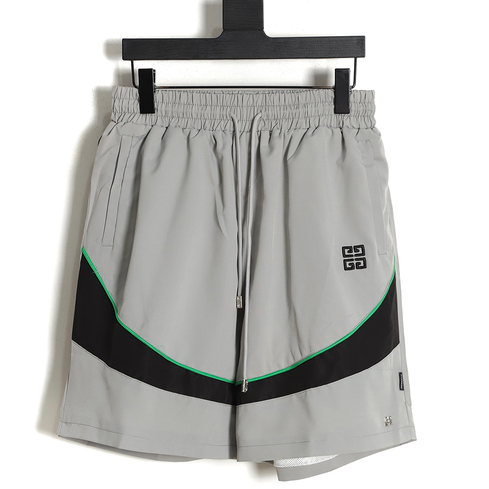 Givenchy23 spring and summer embroidered color contrast stitching shorts