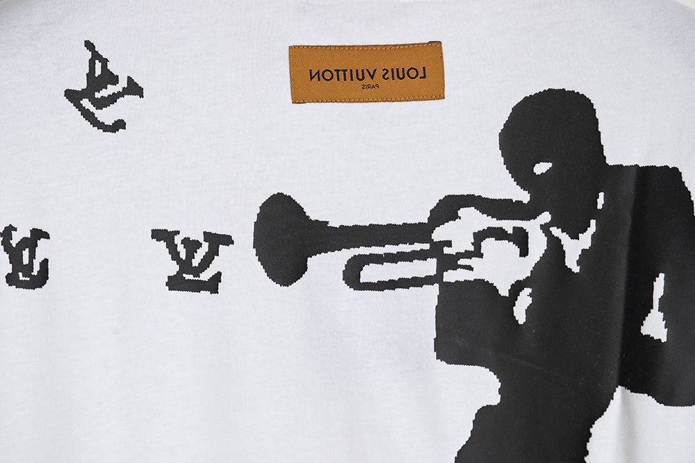 Louis vuitton LV Louis Vuitton jazz small print short-sleeved T-shirt TSK1