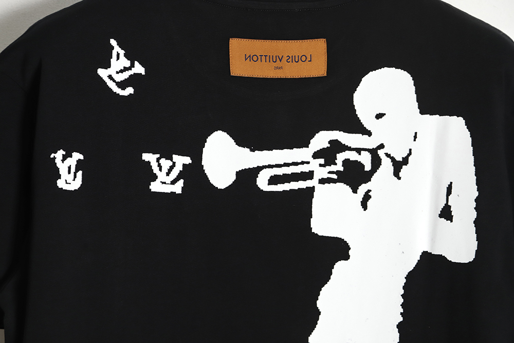 Louis vuitton LV Louis Vuitton jazz small print short-sleeved T-shirt