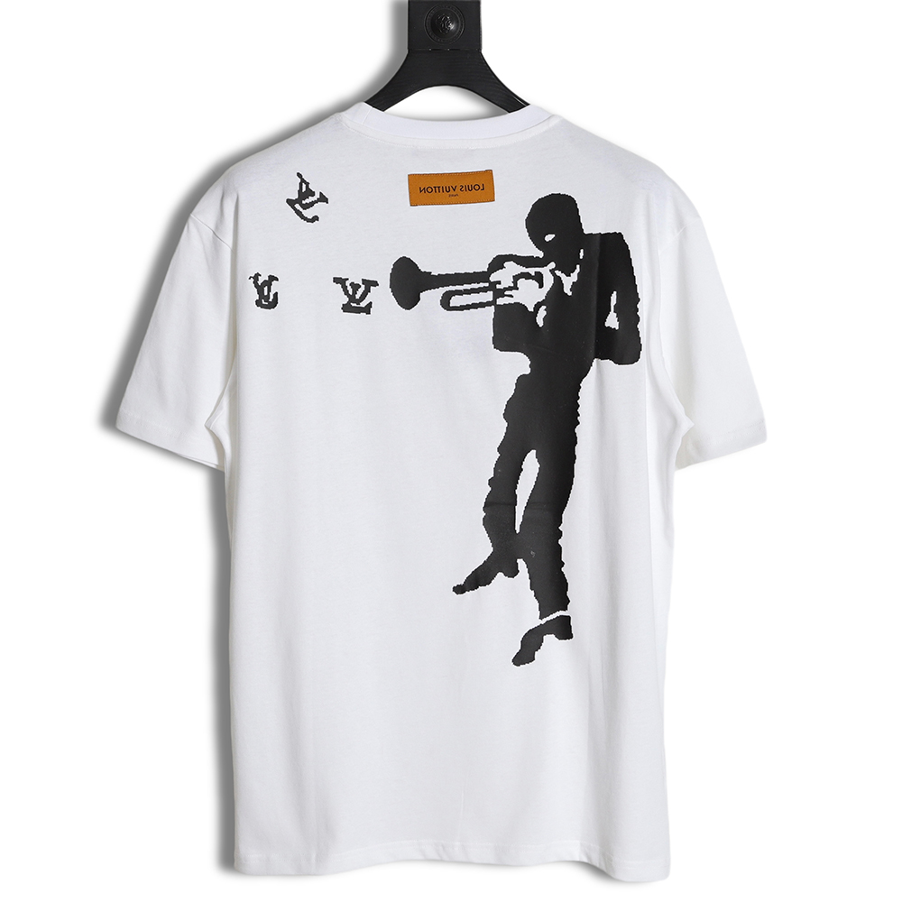Louis vuitton LV Louis Vuitton jazz small print short-sleeved T-shirt TSK1