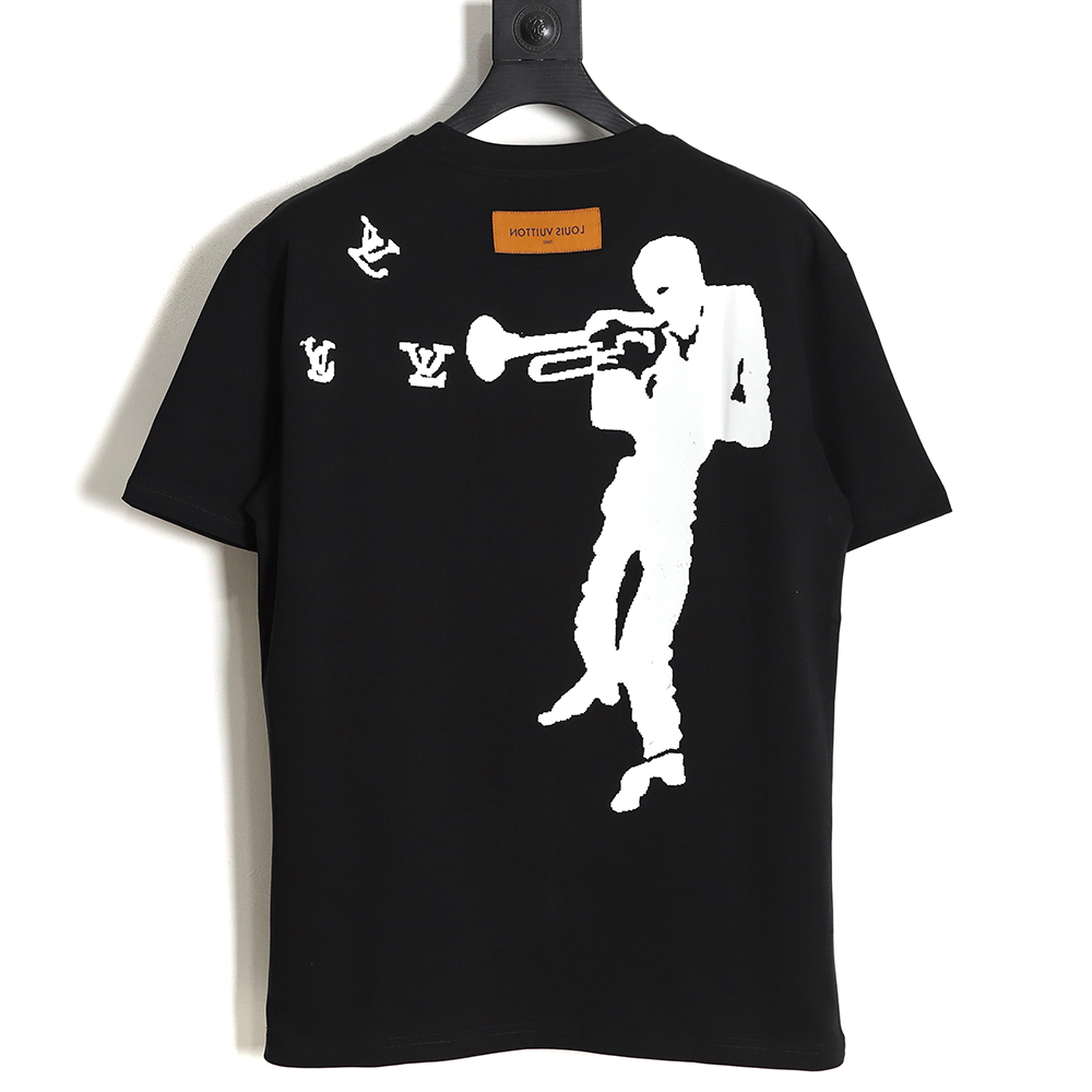 Louis vuitton LV Louis Vuitton jazz small print short-sleeved T-shirt