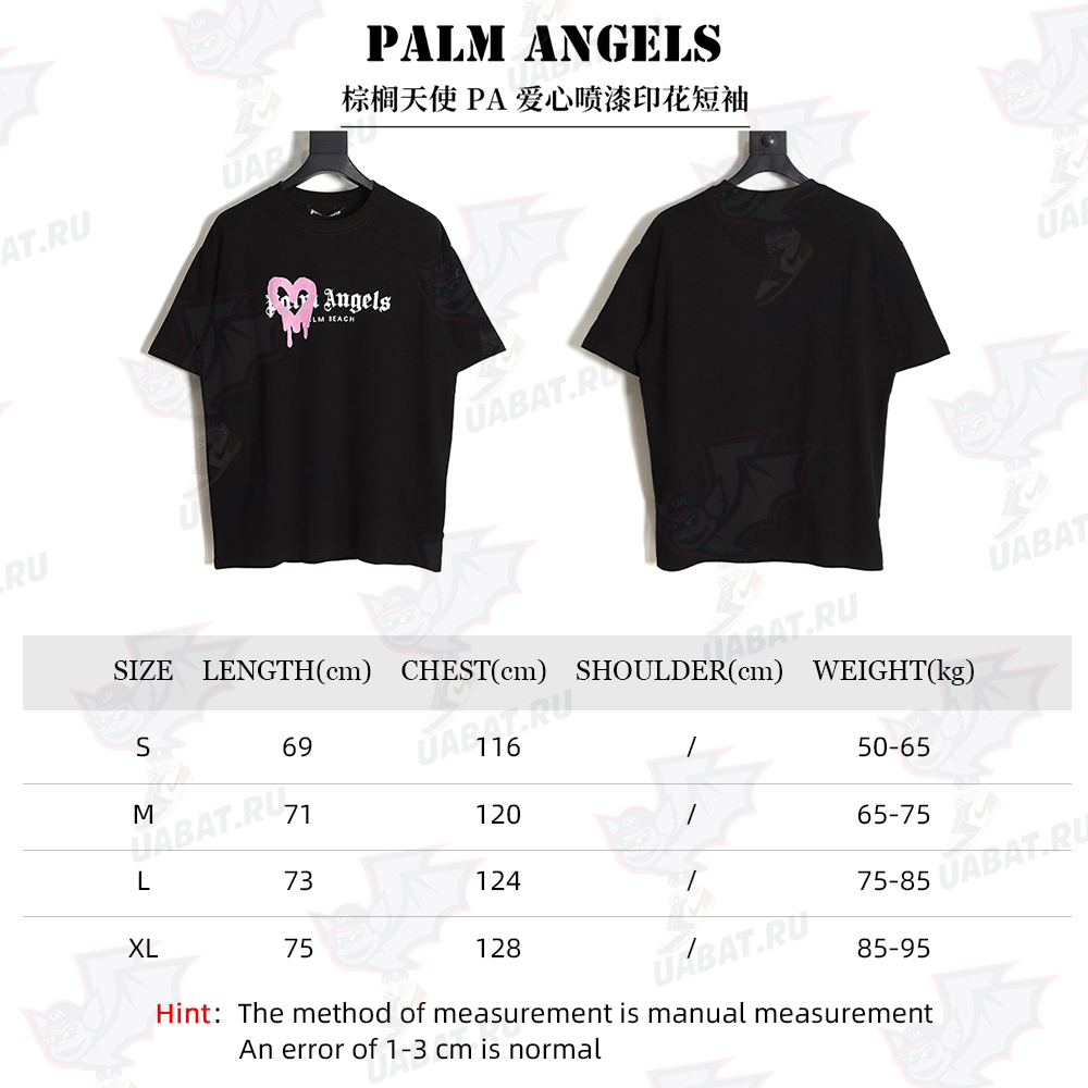 PALM ANGELS PA palm angel love spray paint printing short-sleeved T-shirt TSK2
