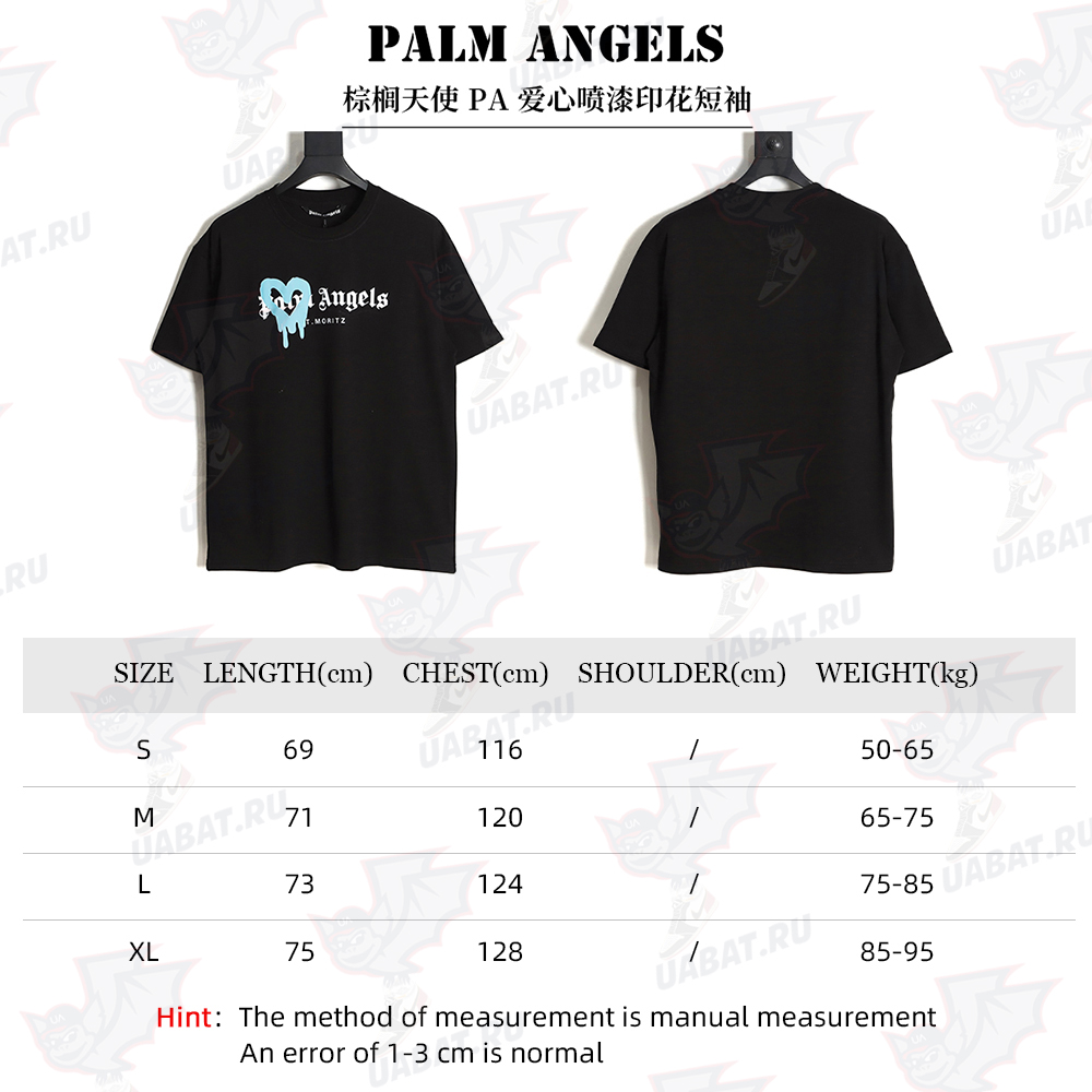PALM ANGELS PA Palm Angels love spray paint printing short-sleeved T-shirt TSK3