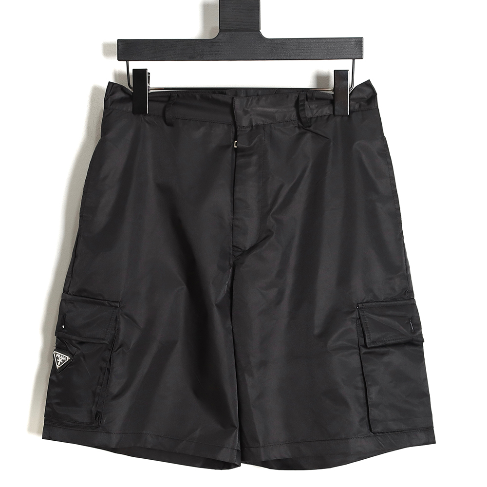 Prada 23SS Double Side Pocket Nylon Cargo Shorts"