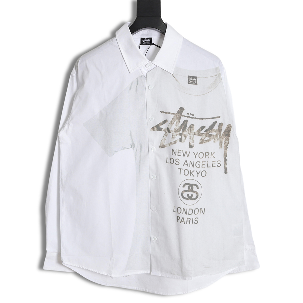 Stussy World Tour Digital Print Long Sleeve Shirt