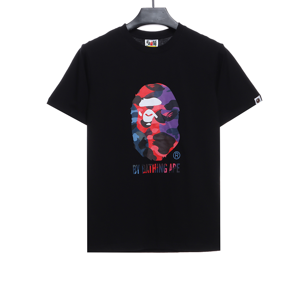 BAPE ape head multi-color camouflage short sleeve TSK1