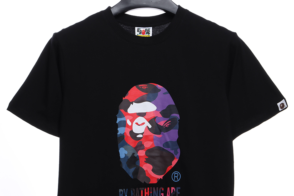 BAPE ape head multi-color camouflage short sleeve TSK1