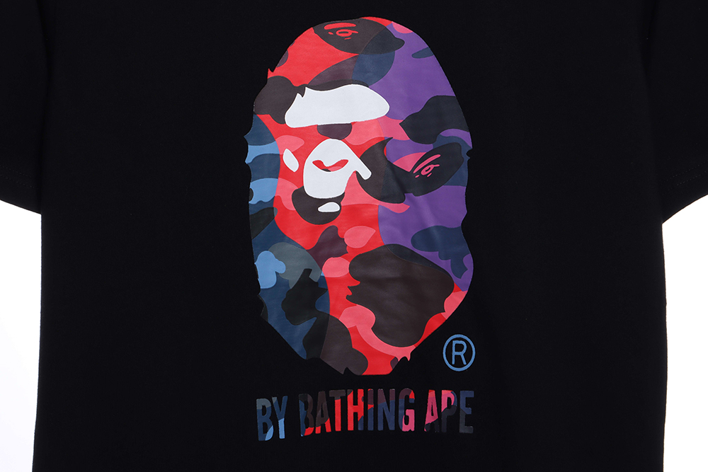 BAPE ape head multi-color camouflage short sleeve TSK1