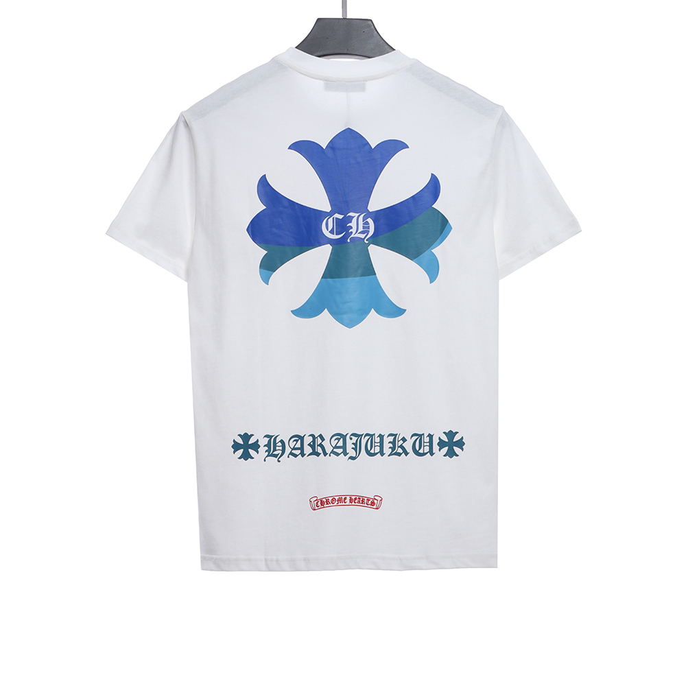 Cro Heart Blue Gradient Cross Print Short Sleeve TSK1