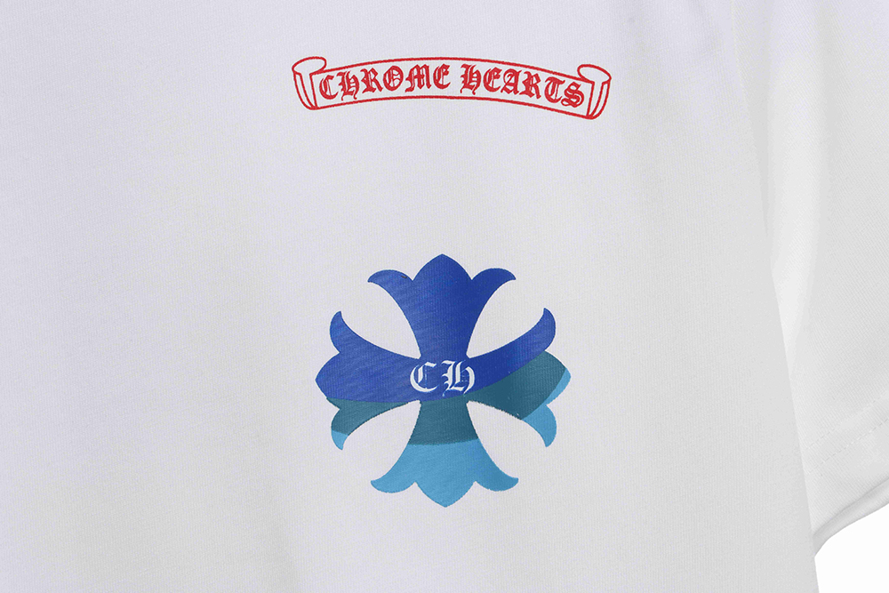 Cro Heart Blue Gradient Cross Print Short Sleeve TSK1