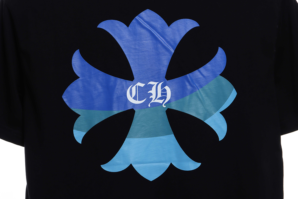 Cro Heart Blue Gradient Cross Print Short Sleeves