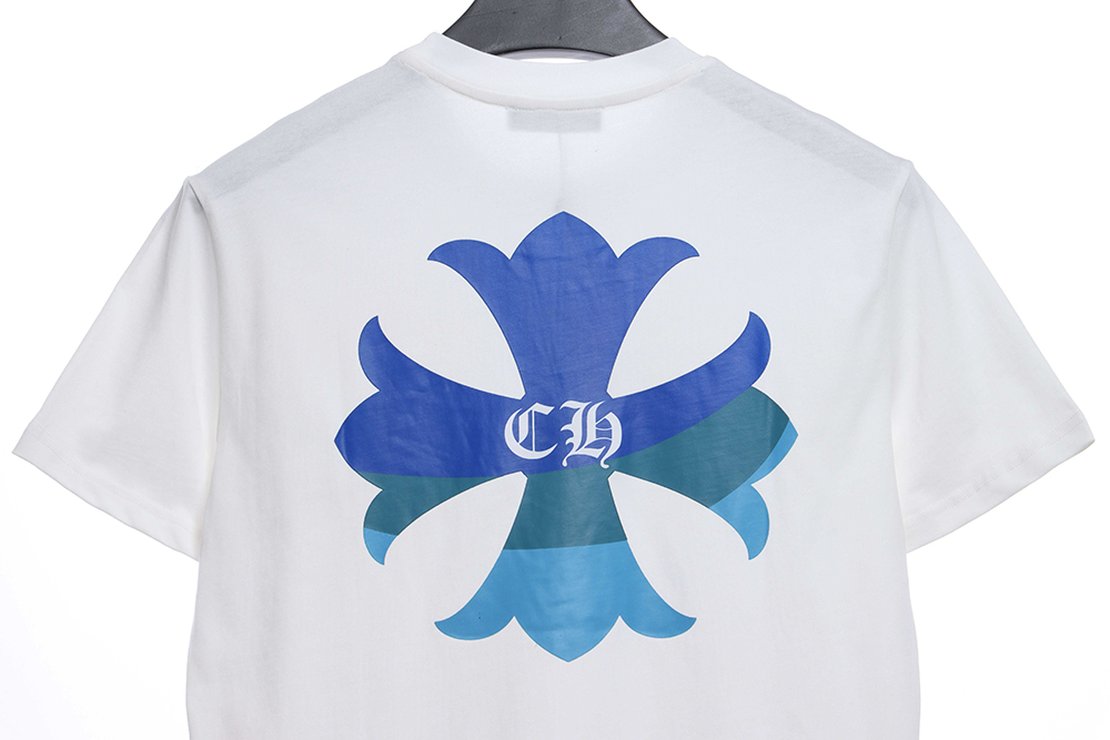 Cro Heart Blue Gradient Cross Print Short Sleeve TSK1