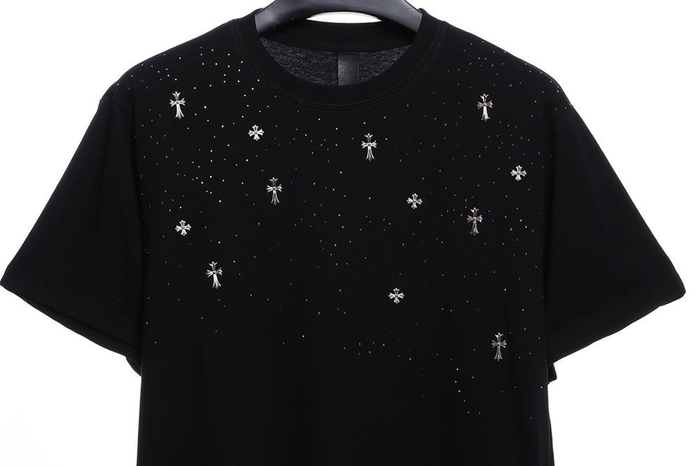 Chro Heart Starry Cross Ironing Diamond Short Sleeves