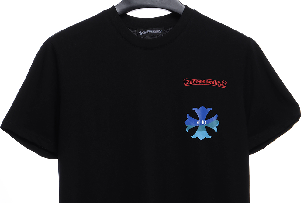 Cro Heart Blue Gradient Cross Print Short Sleeves