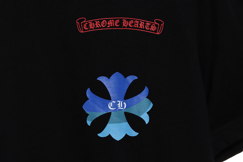 Cro Heart Blue Gradient Cross Print Short Sleeves
