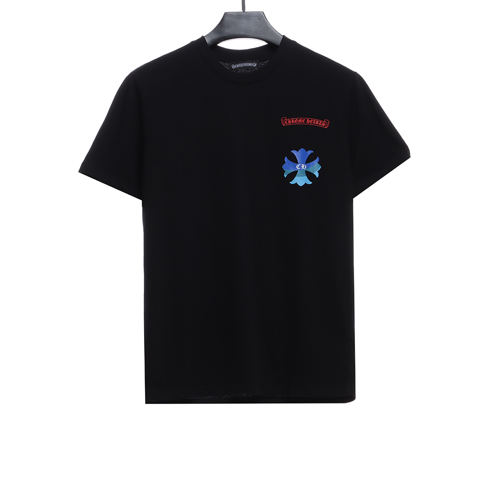 Cro Heart Blue Gradient Cross Print Short Sleeves