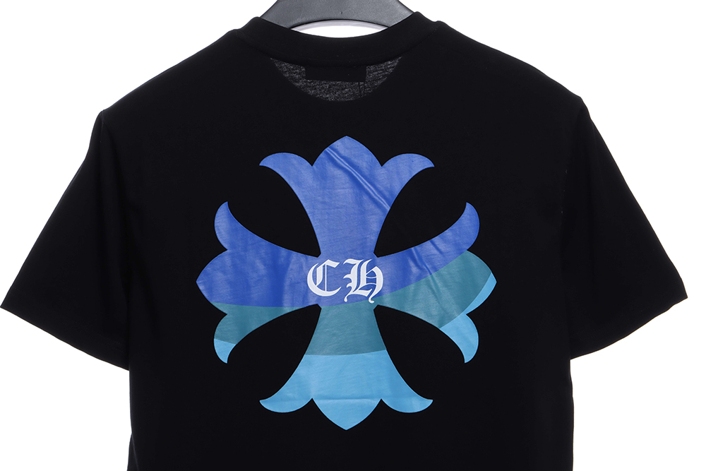Cro Heart Blue Gradient Cross Print Short Sleeves