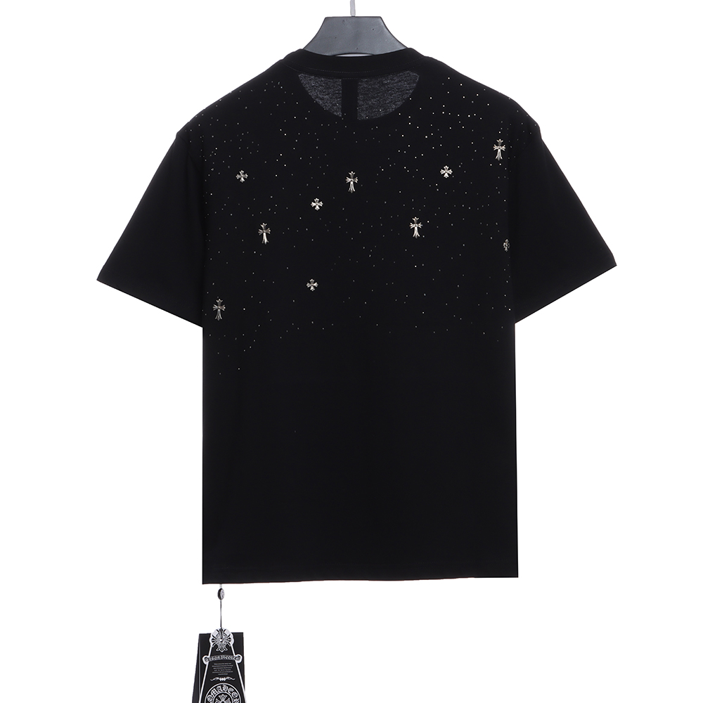 Chro Heart Starry Cross Ironing Diamond Short Sleeves