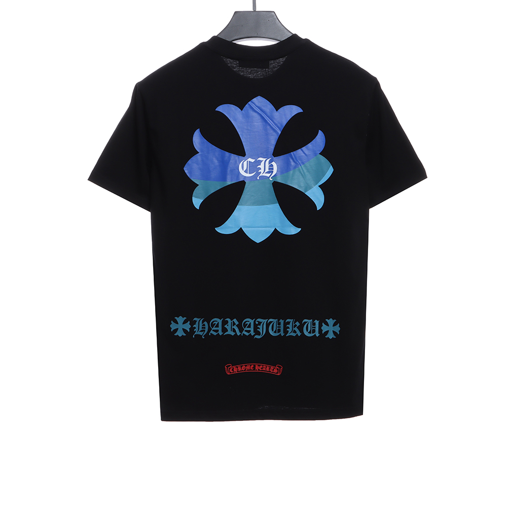 Cro Heart Blue Gradient Cross Print Short Sleeves