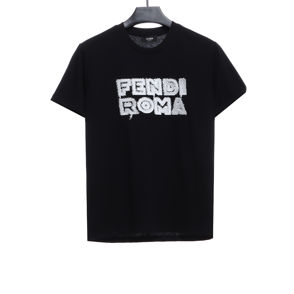 Fendi Graffiti Logo Letter Short Sleeve TSK2