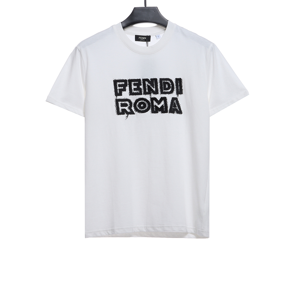 Fendi Graffiti Logo Letter Short Sleeve
