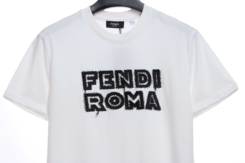 Fendi Graffiti Logo Letter Short Sleeve