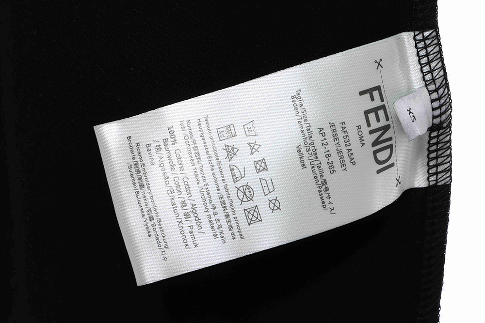 Fendi Graffiti Logo Letter Short Sleeve TSK2