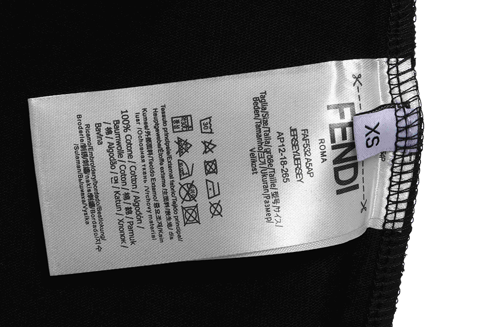 Fendi Patch Embroidered Double F Lock Letter Short Sleeve