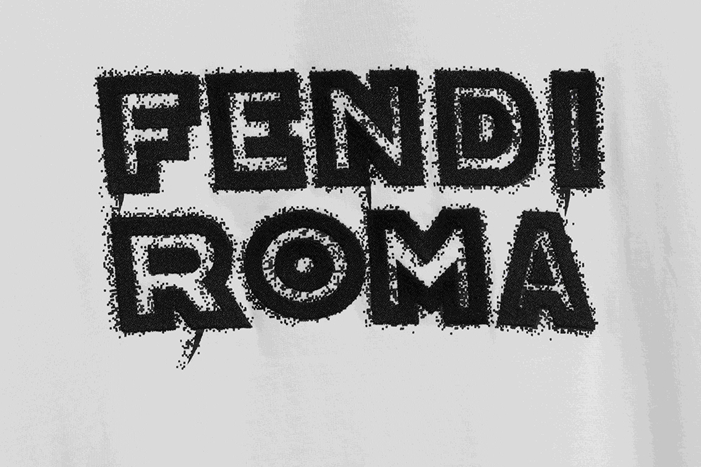 Fendi Graffiti Logo Letter Short Sleeve