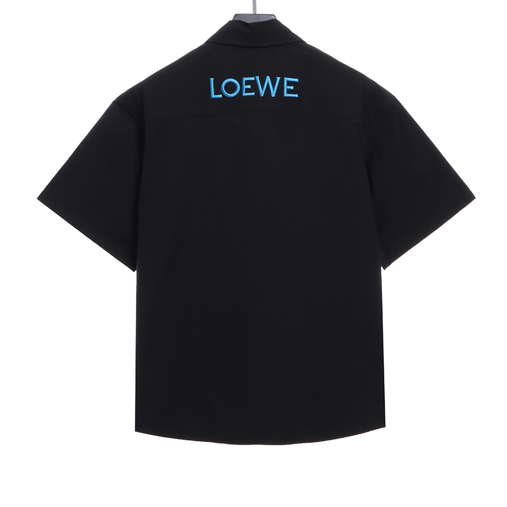 Loewe co-branded small flame embroidery short-sleeved shirt TSK1