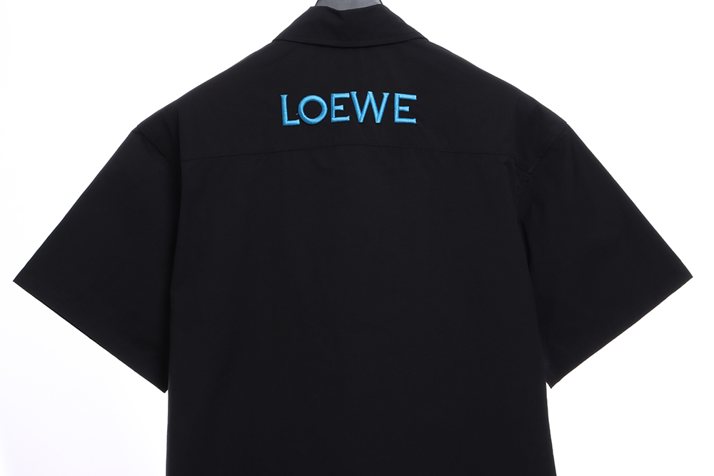 Loewe co-branded small flame embroidery short-sleeved shirt TSK1