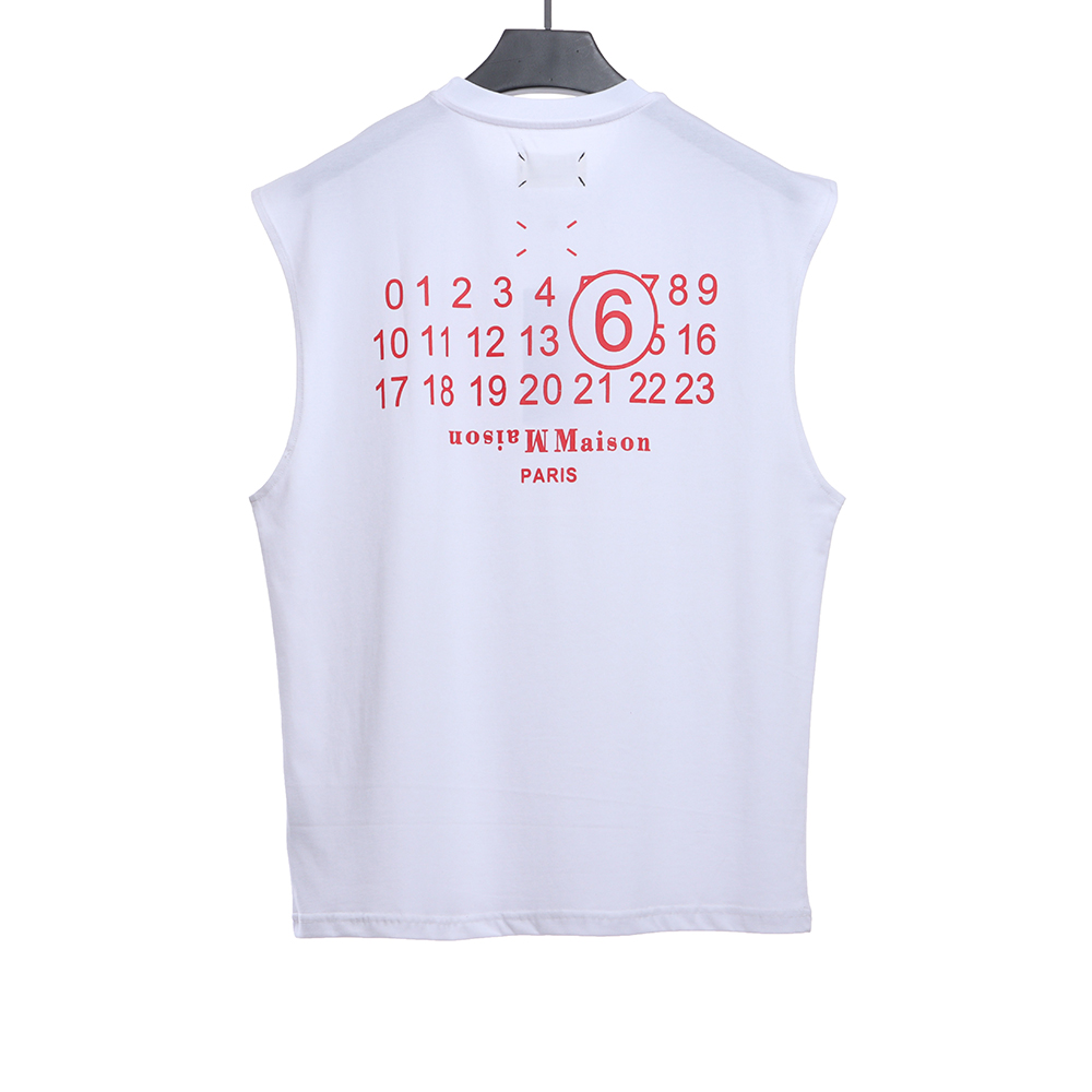 Margiela Calendar Print Tank Top,Maison Margiela